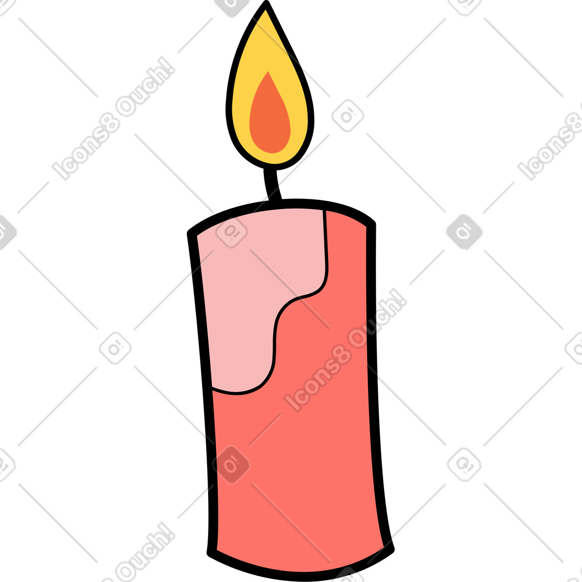 Kerze-Illustration im Surr-Stil als Download in PNG, SVG