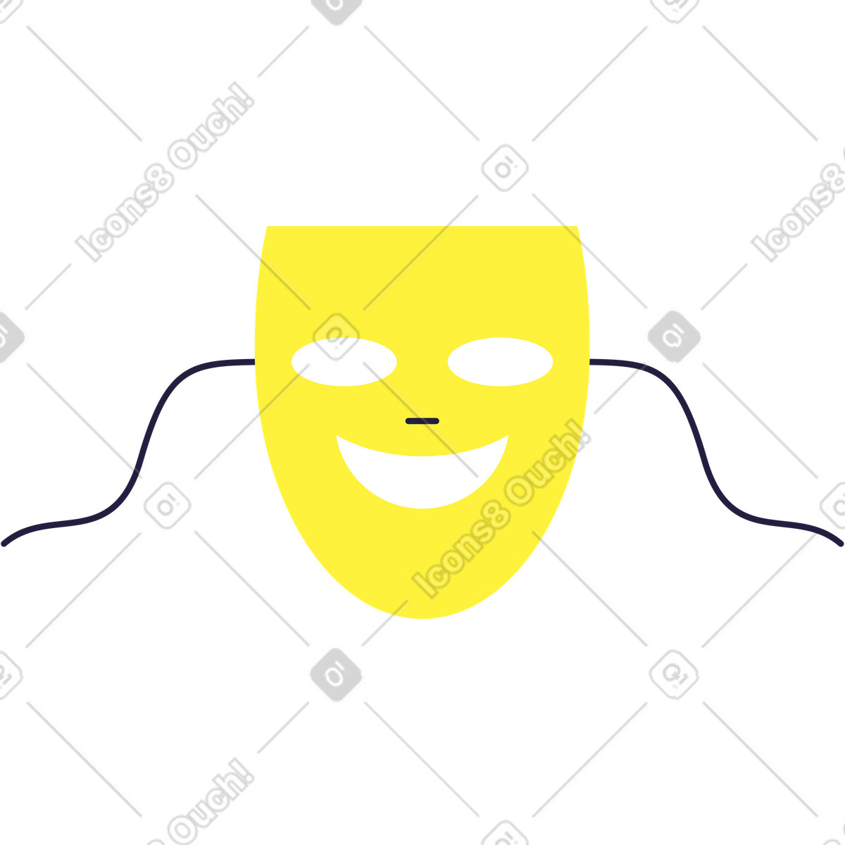 Ilustração de Máscara teatral em no estilo Mellow para baixar em PNG, SVG