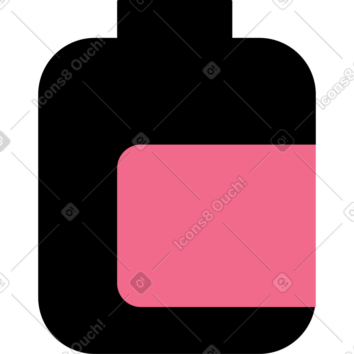 Black nail polish bottle illustration in Juicy style download in PNG, SVG