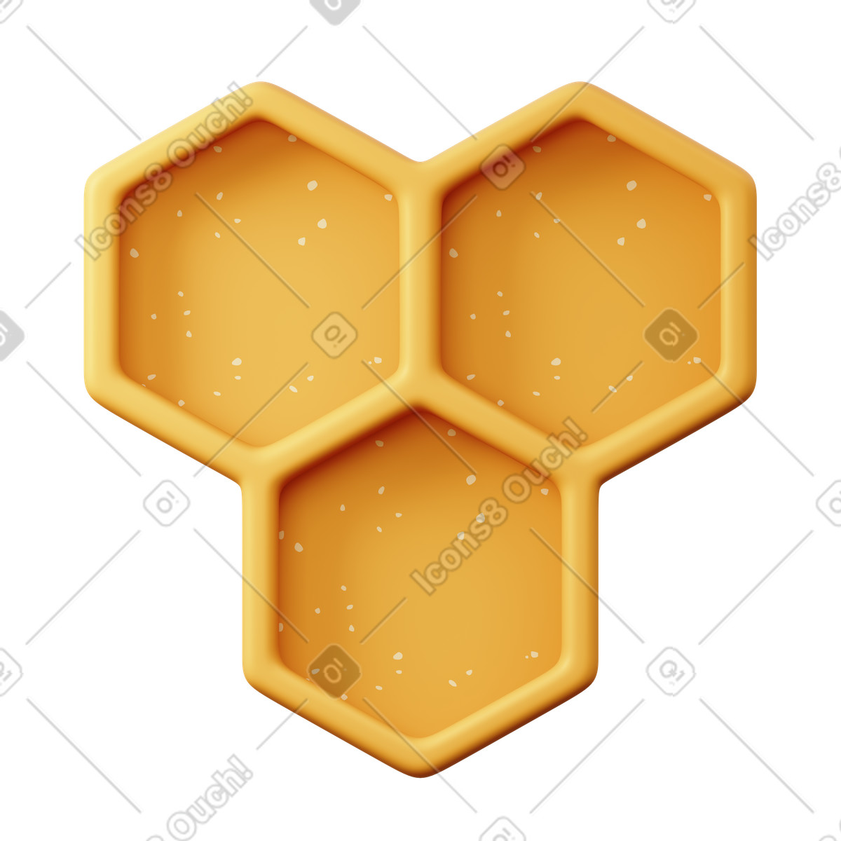 Illustration Rayons de miel dans le style 3D Sugary à télécharger aux formats PNG, SVG