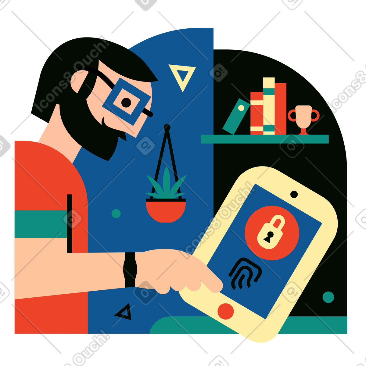 Phone Protection illustration in Polar style download in PNG, SVG
