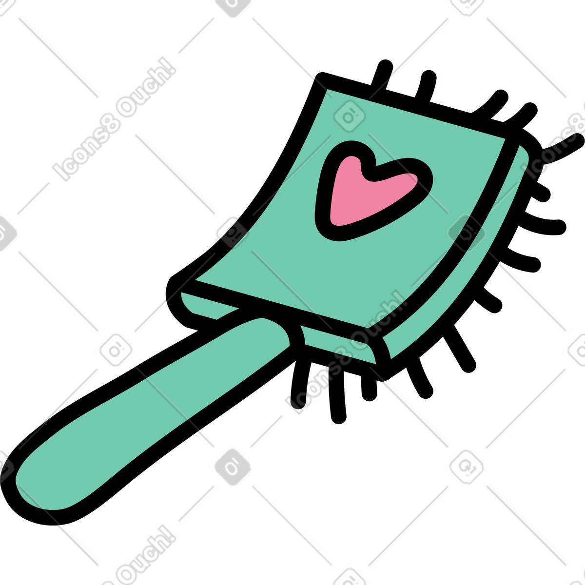 Grooming brush illustration in Notes style download in PNG, SVG