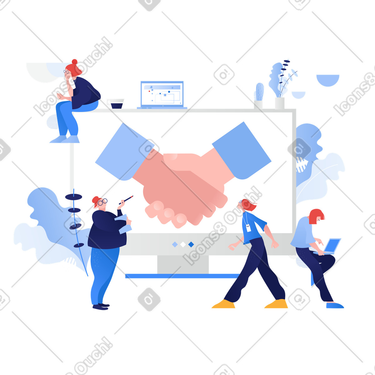 Illustration Processus de travail dans le style Clip à télécharger aux formats PNG, SVG