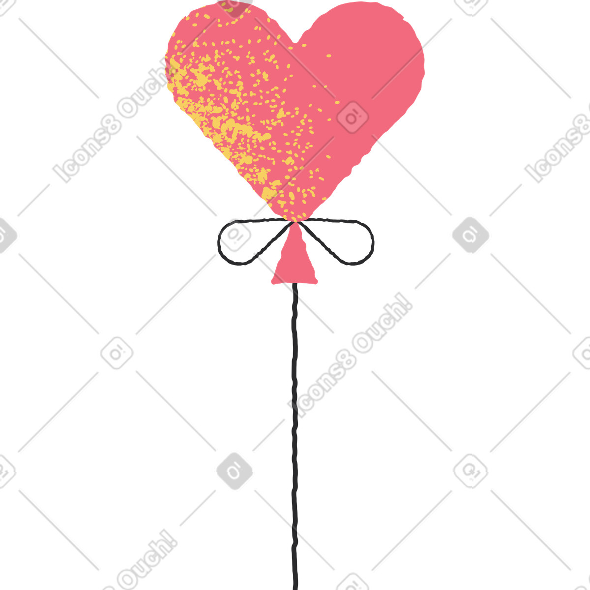 Ilustración Globo corazon en estilo Pablo a descargar en PNG y SVG