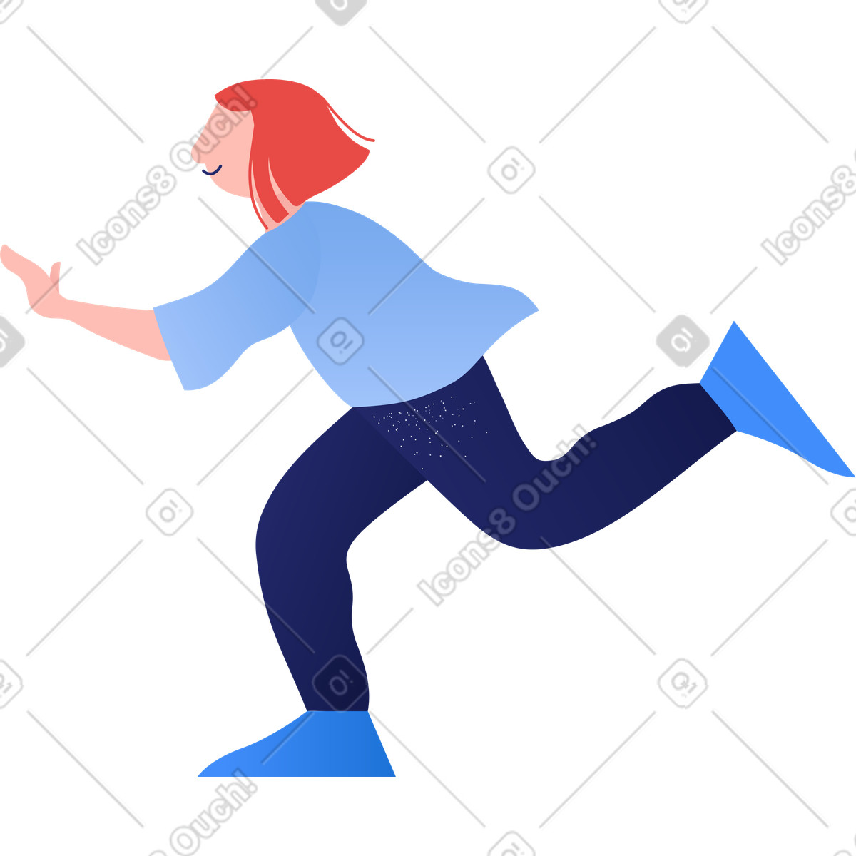 Kid running illustration in Clip style download in PNG, SVG