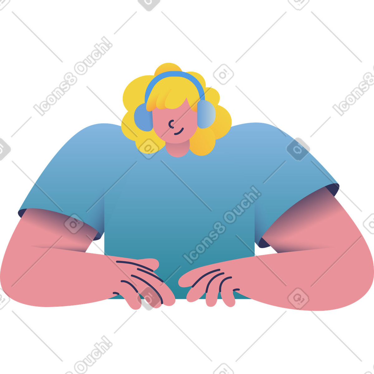下载 Beam 风格的 Girl in headphones 插画，支持 PNG、SVG 格式