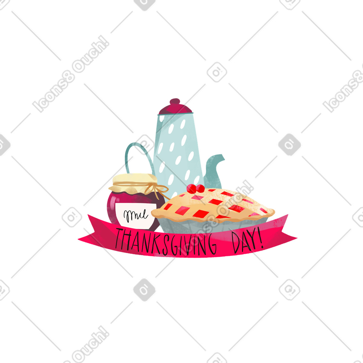 Fabulous スタイルの 感謝祭のデザート のイラストをPNG、SVG形式でダウンロード