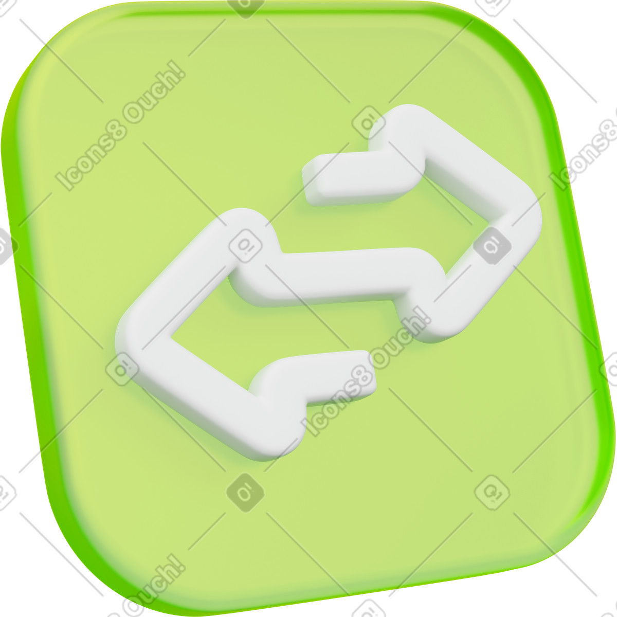 3D Playful 스타일의 Swap arrows, digital transfer, green exchange icon 일러스트레이션 PNG, SVG 다운로드