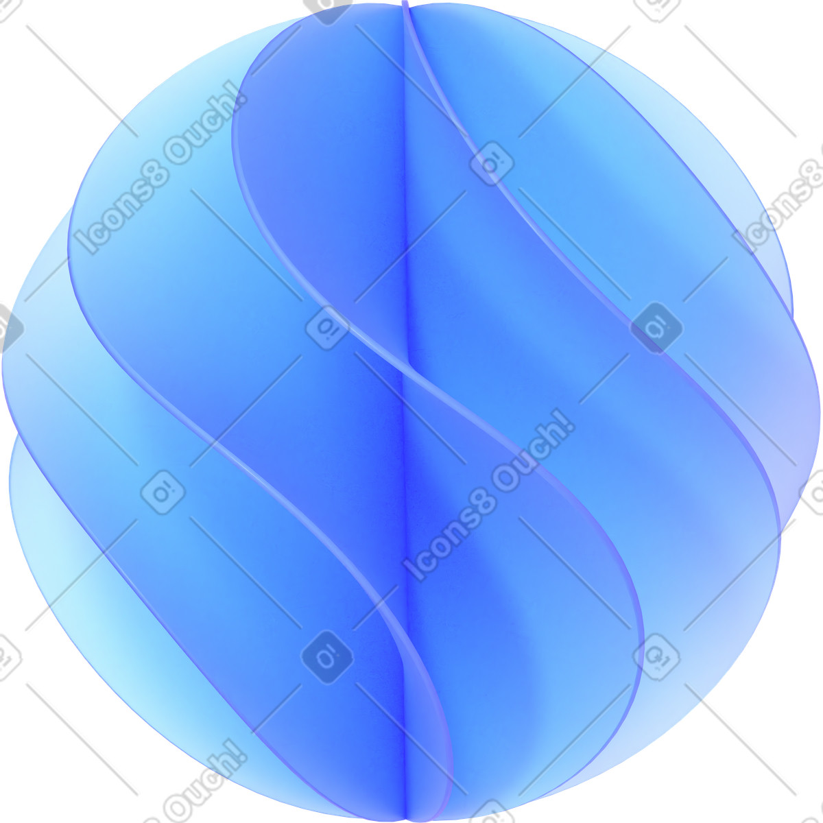Blue spherical spinning shape for loader and progress indicator animierte Illustration im 3D Glassy-Stil als Download in GIF, Lottie (JSON), AE