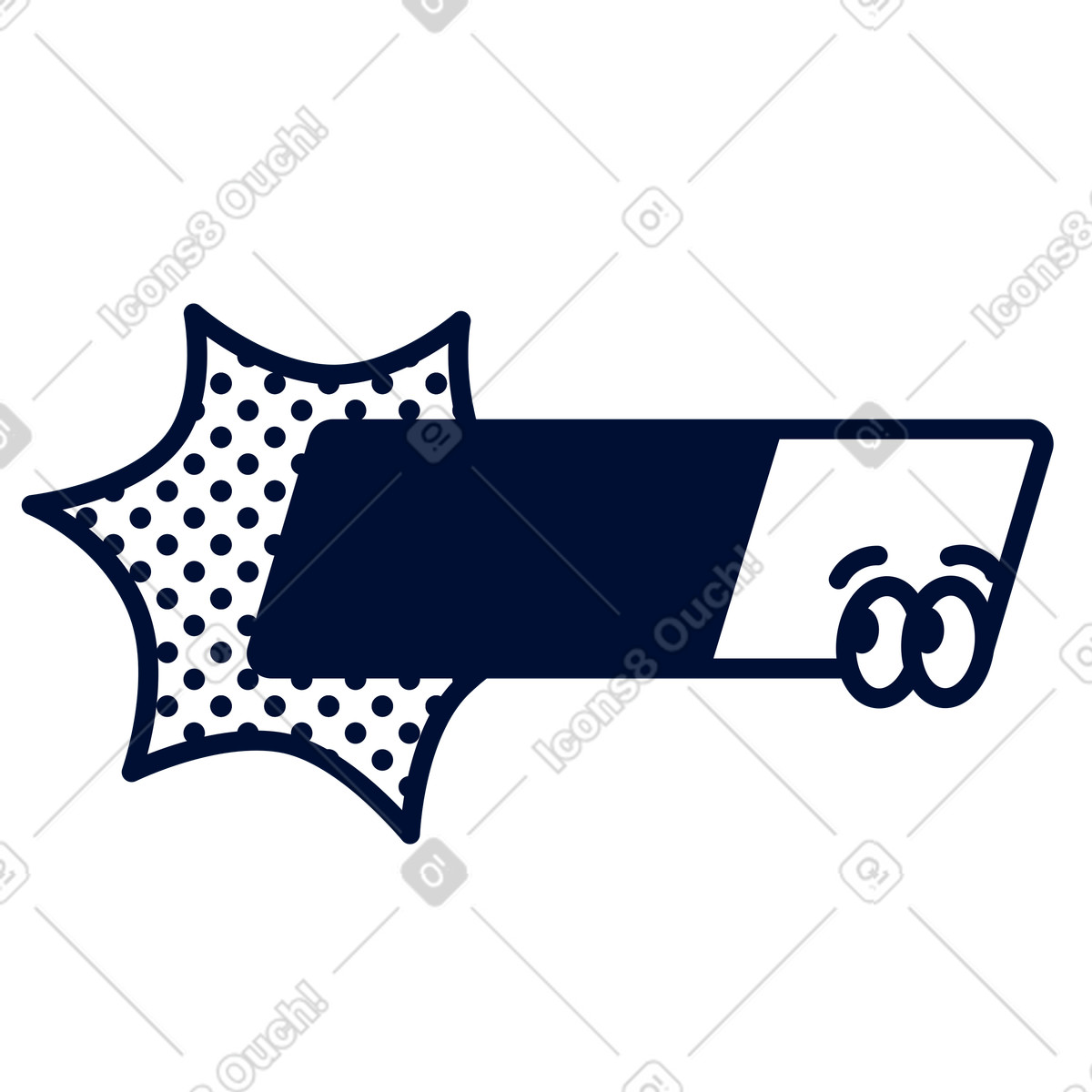 Blink 스타일의 Progress bar with cartoon eyes and halftone burst shape 일러스트레이션 PNG, SVG 다운로드