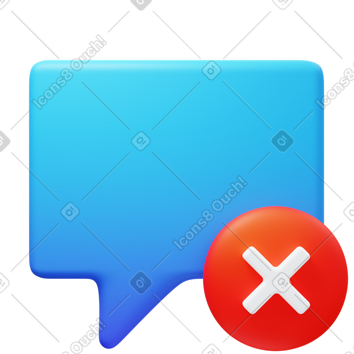 Delete message illustration in 3D Fluency style download in PNG, SVG