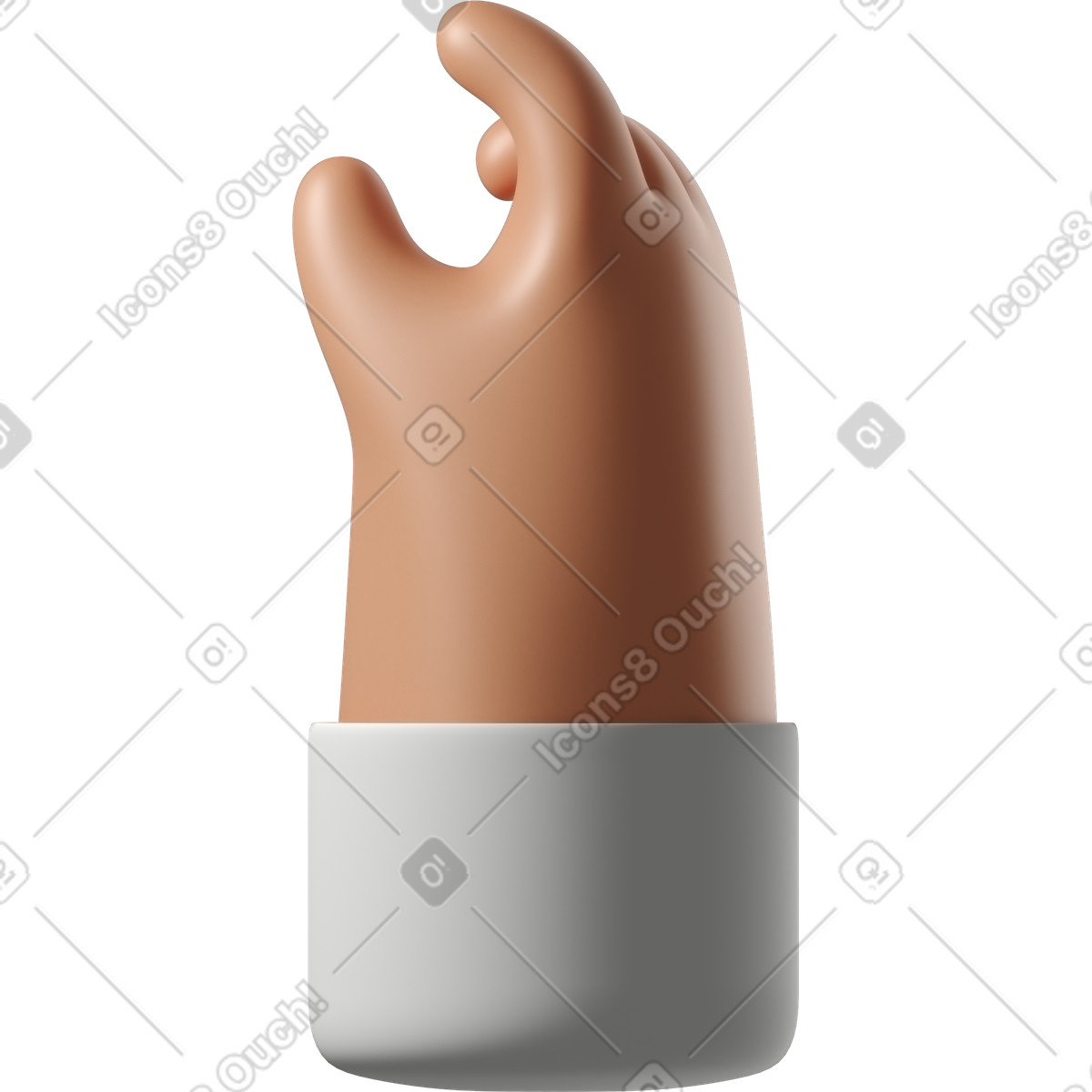 下载 3D Hands Fun&Wild 风格的 捏着晒黑的皮肤手 插画，支持 PNG、SVG 格式