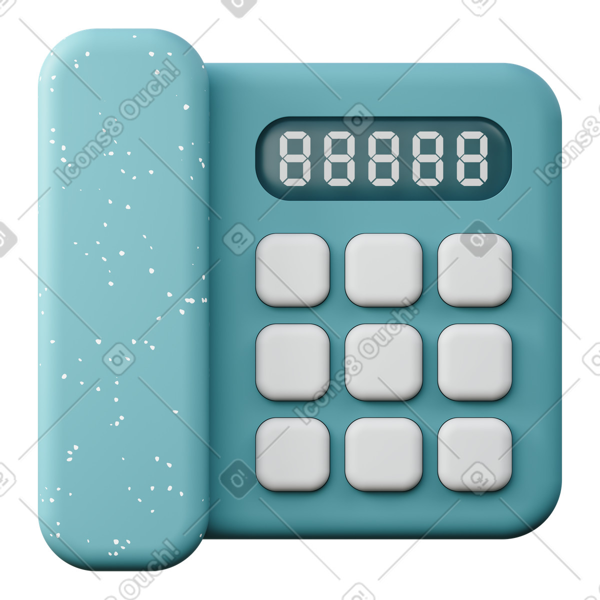 Telefono dell'ufficio illustrazione in stile 3D Sugary scarica in PNG, SVG