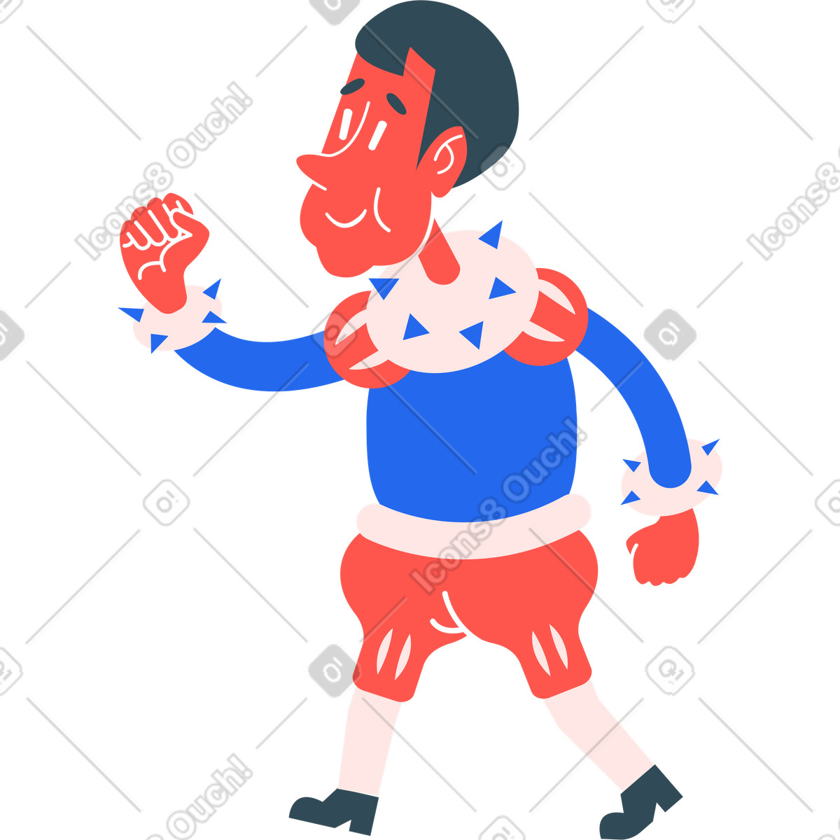 Ilustración Chico caminando en estilo Kingdom a descargar en PNG y SVG