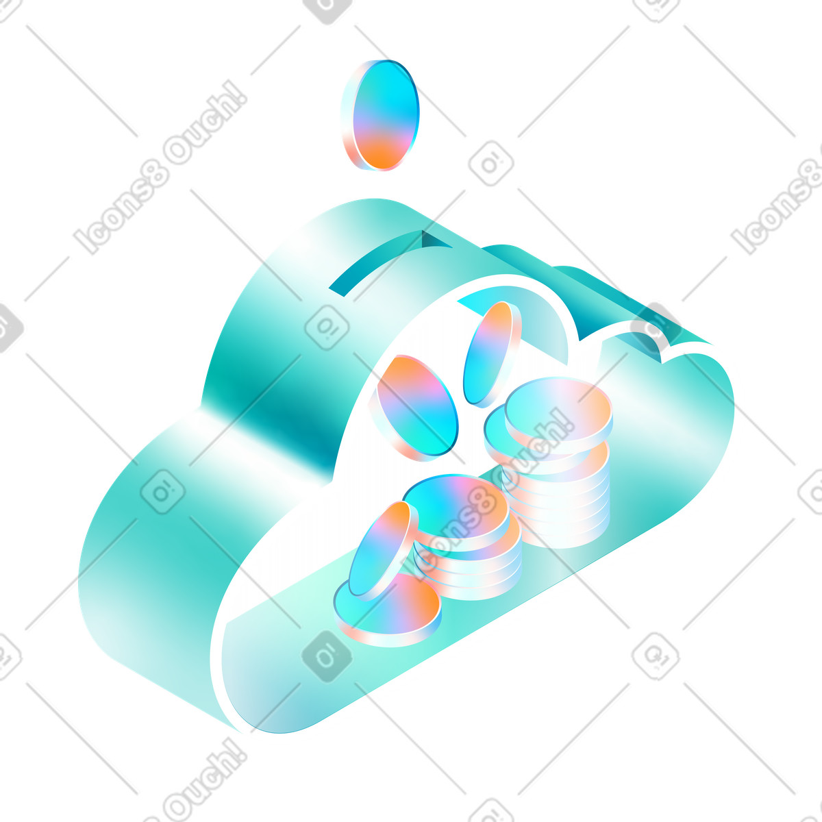 Savings and cloud banking solutions, Digital savings and financial technology illustration in PNG, SVG