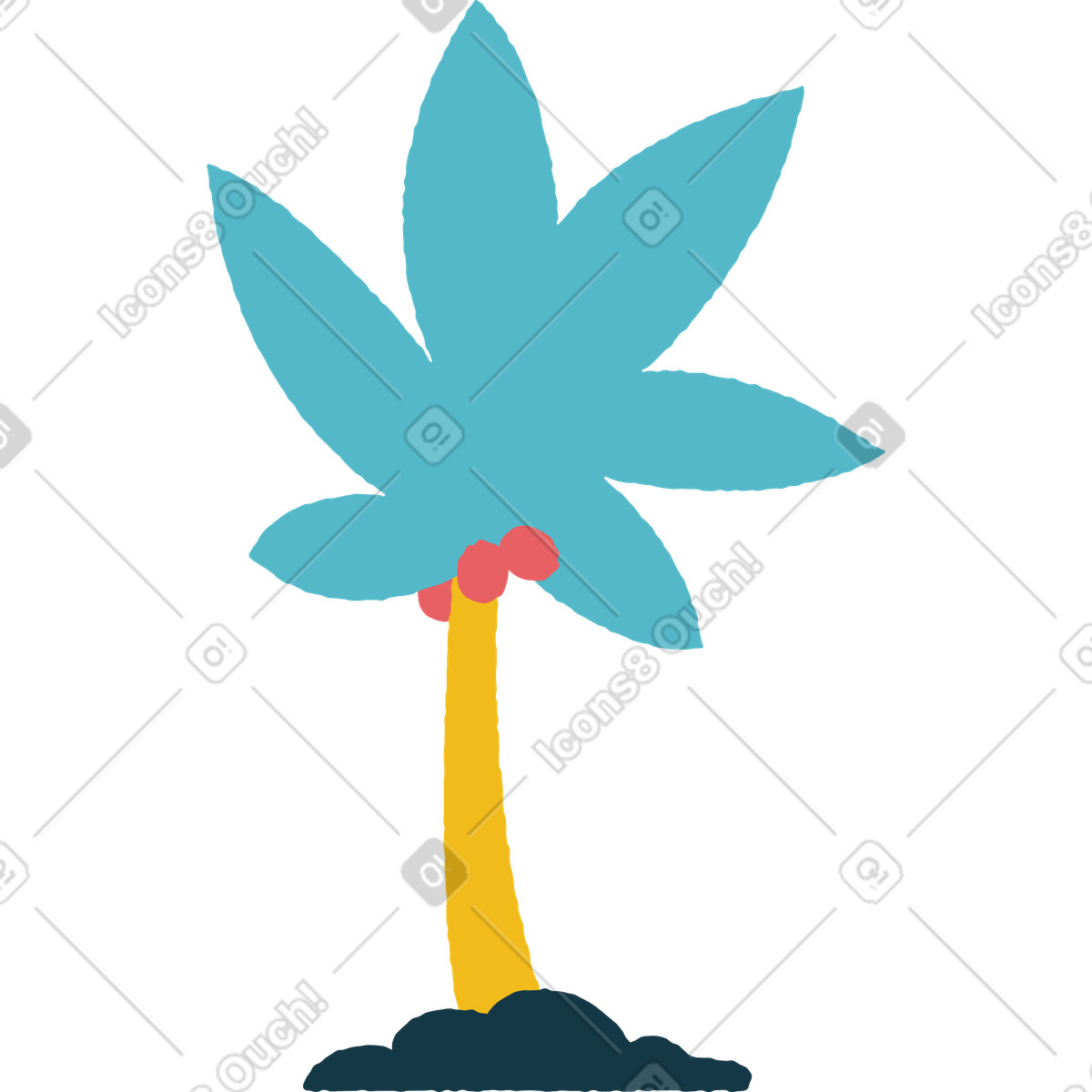 Palm tree illustration in Flamenco style download in PNG, SVG