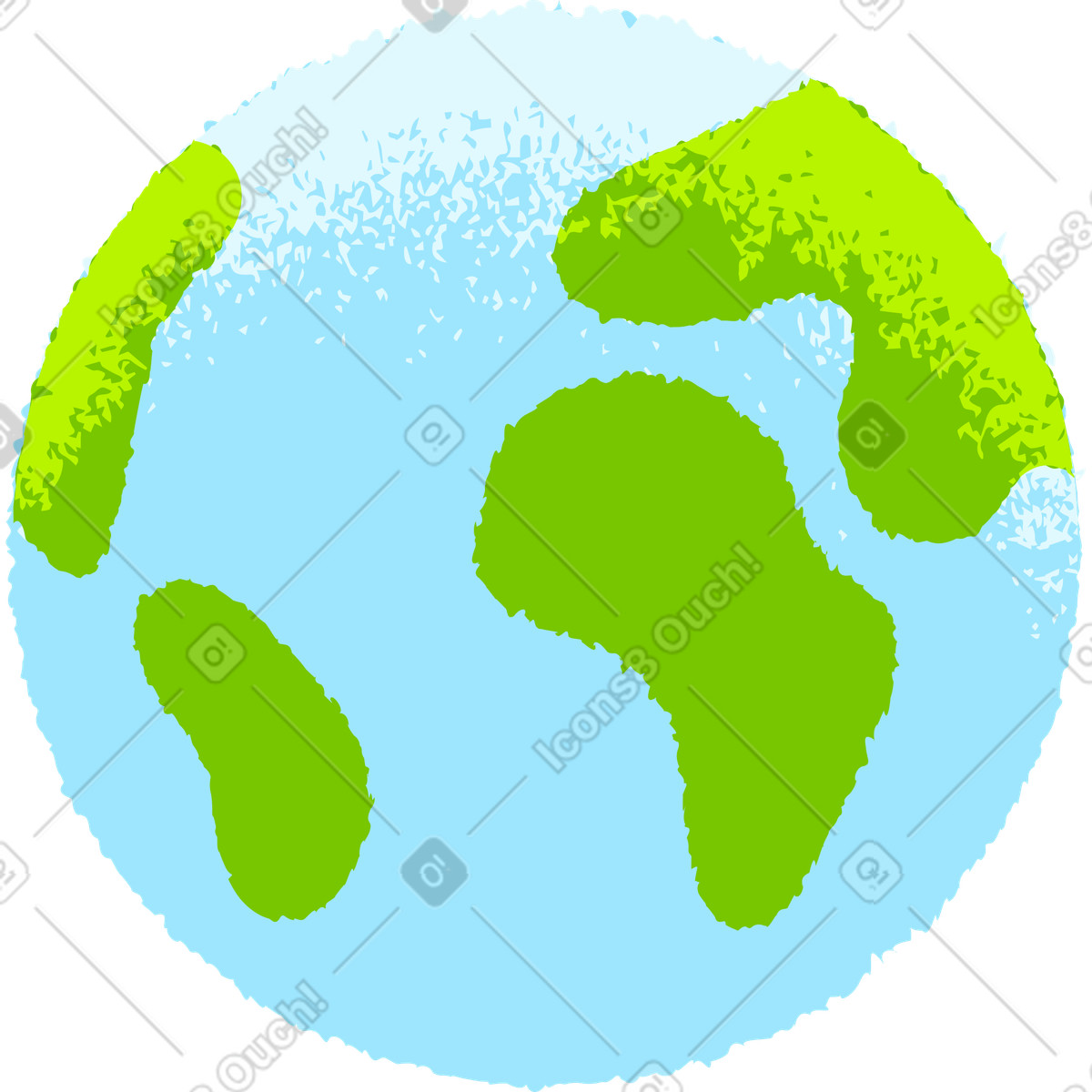 Earth illustration featuring vibrant colors and textures, perfect for clipart graphics