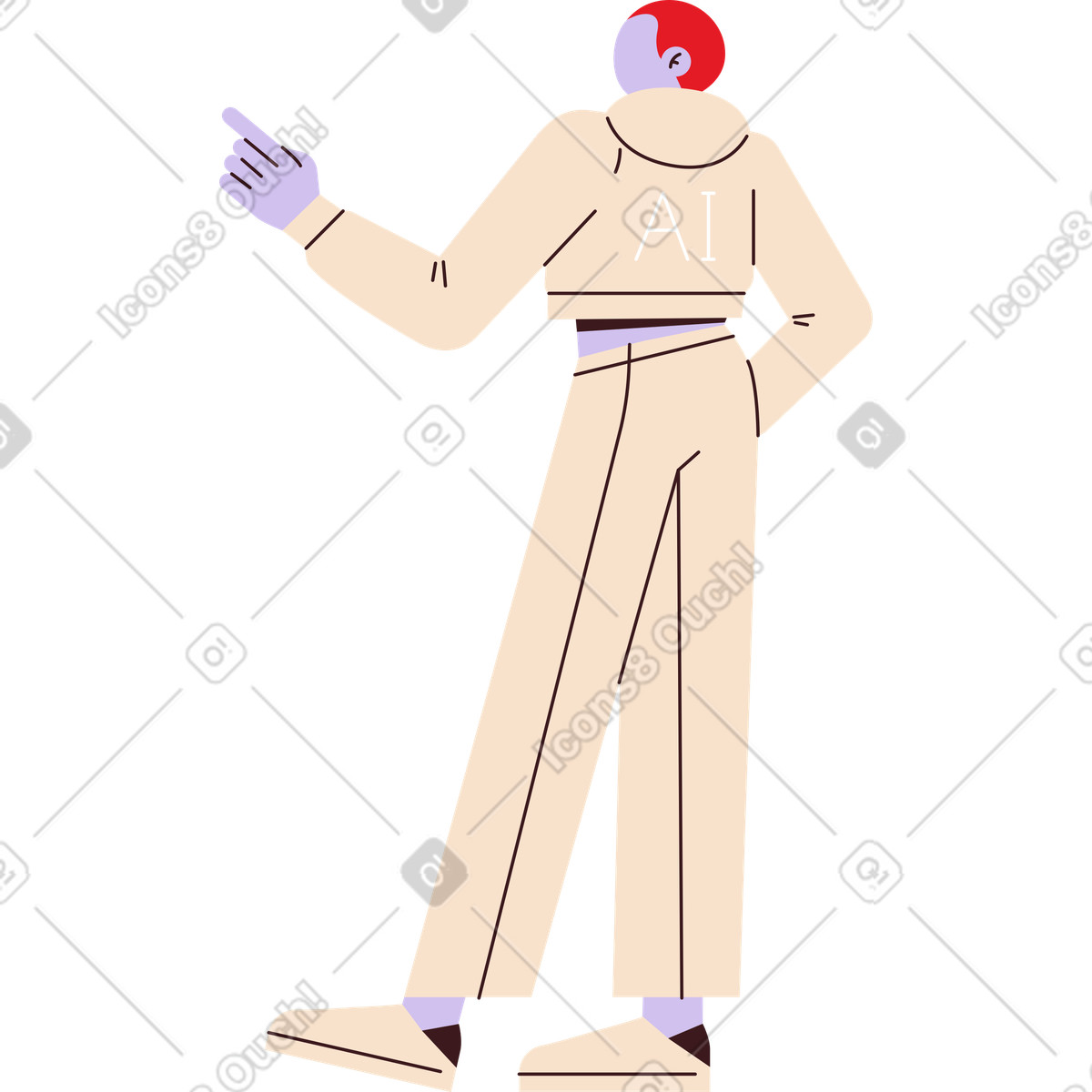 Illustration Ai human dans le style Folks à télécharger aux formats PNG, SVG
