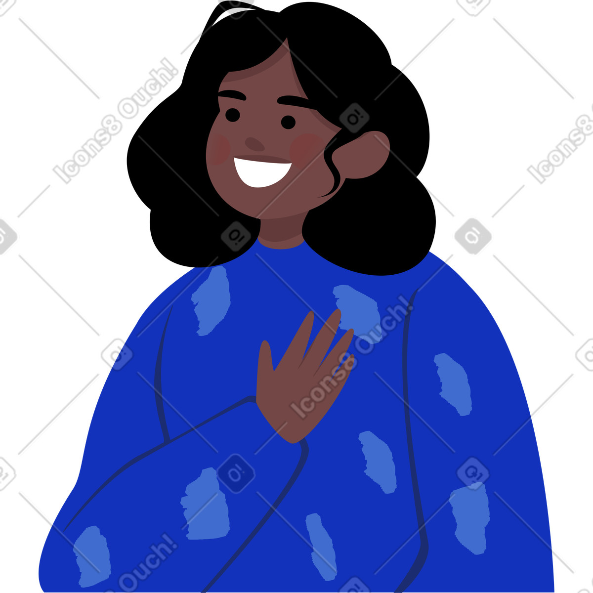 Illustration Fille reconnaissante dans le style Lagom à télécharger aux formats PNG, SVG