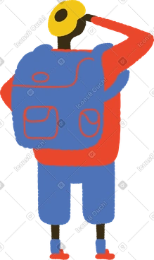 Man with backpack PNG, SVG