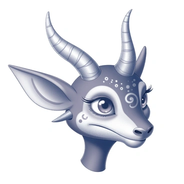 A fantasy creature's face with imaginative features in vector