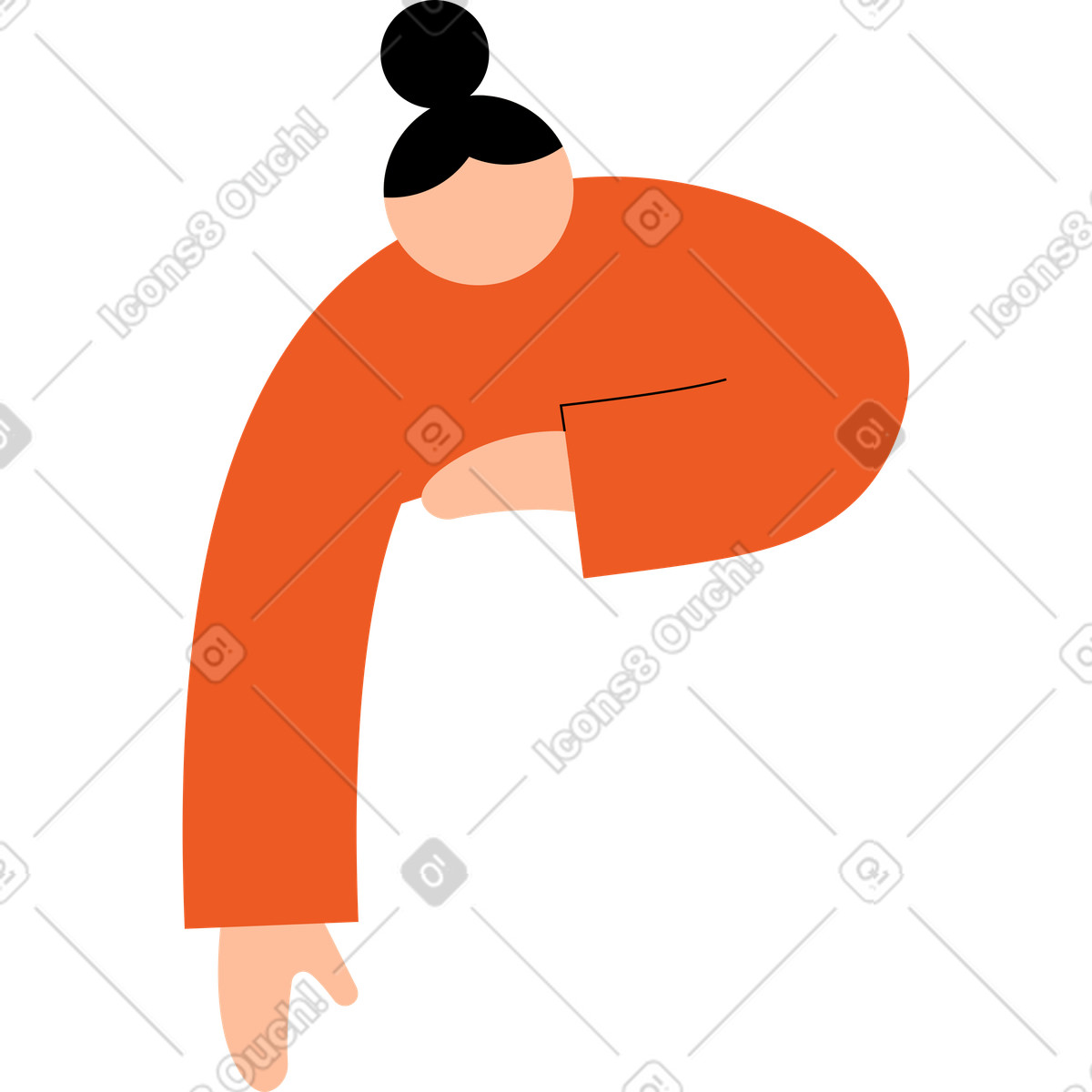 Illustration Jeune femme allongée dans le style Tiny à télécharger aux formats PNG, SVG