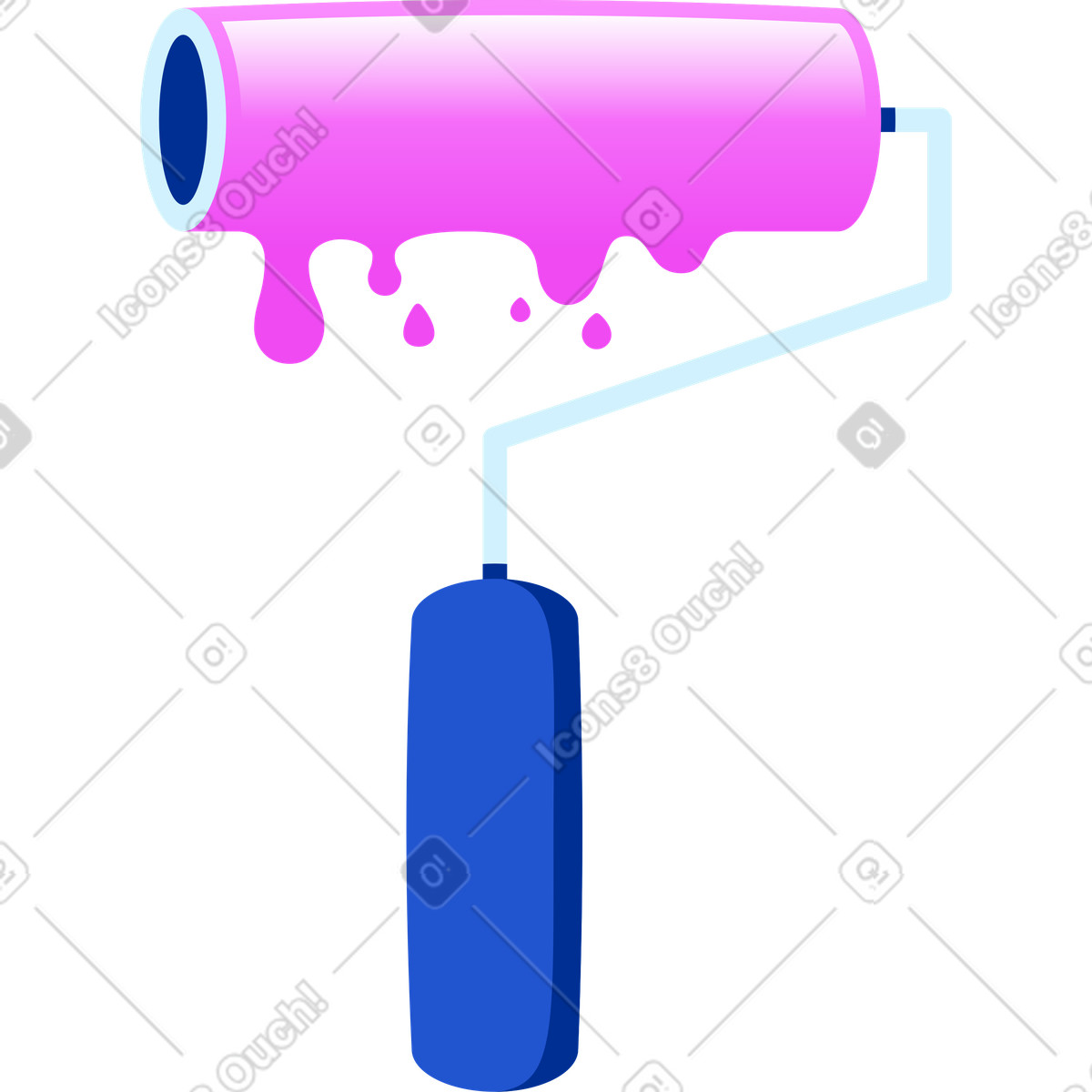 Farbrolle-Illustration im Glossy-Stil als Download in PNG, SVG