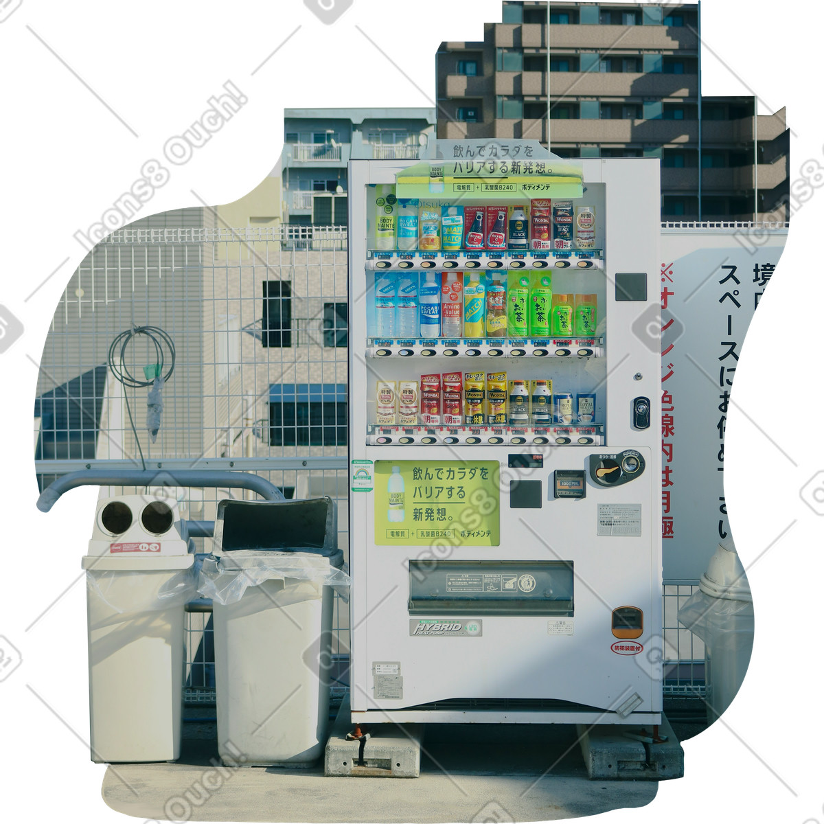 Ilustração de Background with street and drink vending machine em no estilo Everyday para baixar em PNG, SVG