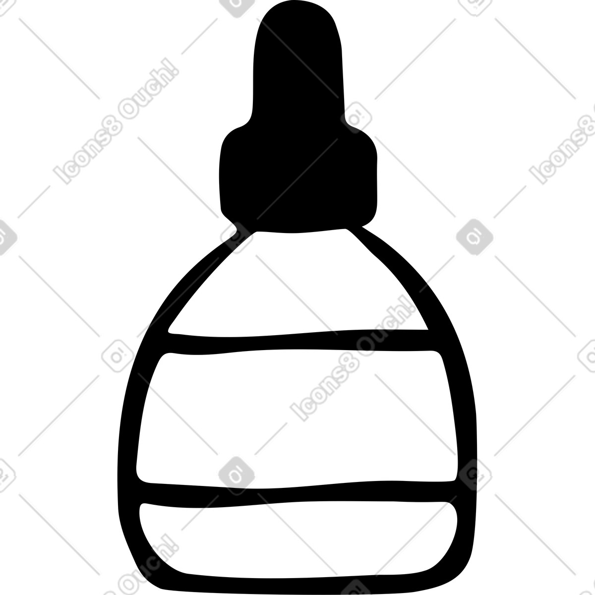 Bottle of cosmetic oil illustration in Journal style download in PNG, SVG