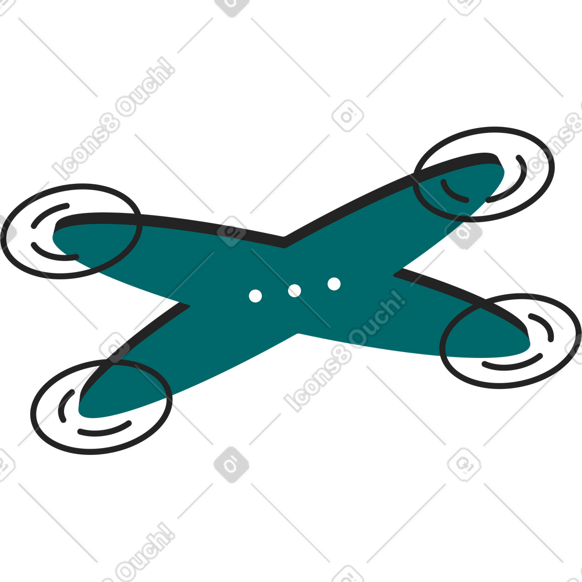 Ilustração de Quadrocóptero em no estilo Sammy Line para baixar em PNG, SVG