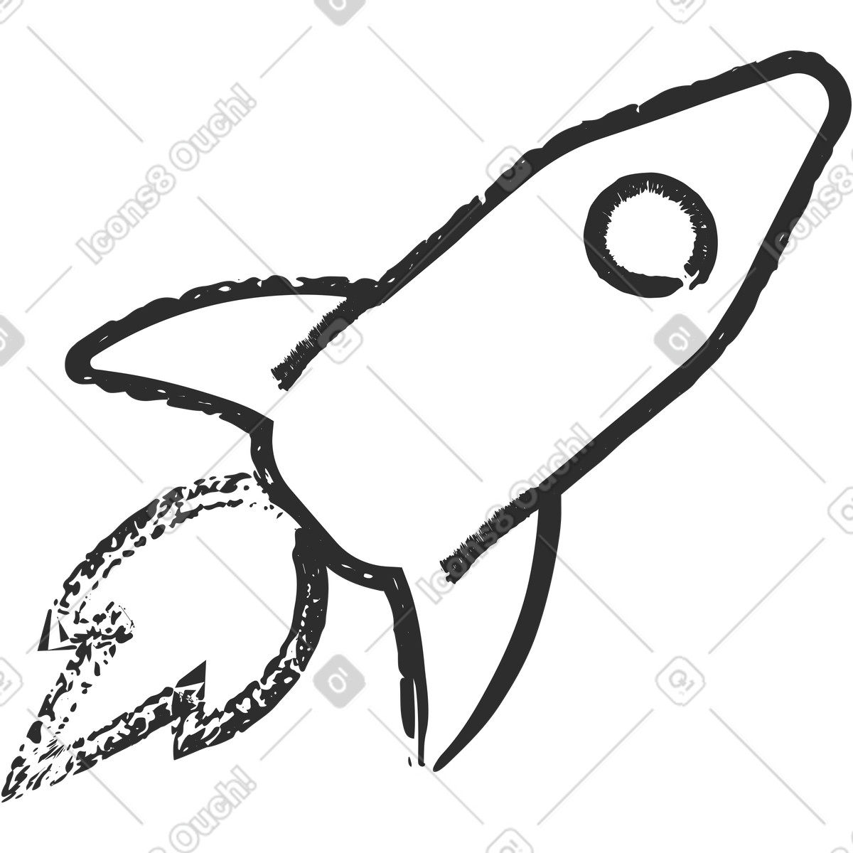 Graphite 스타일의 Rocket 일러스트레이션 PNG, SVG 다운로드