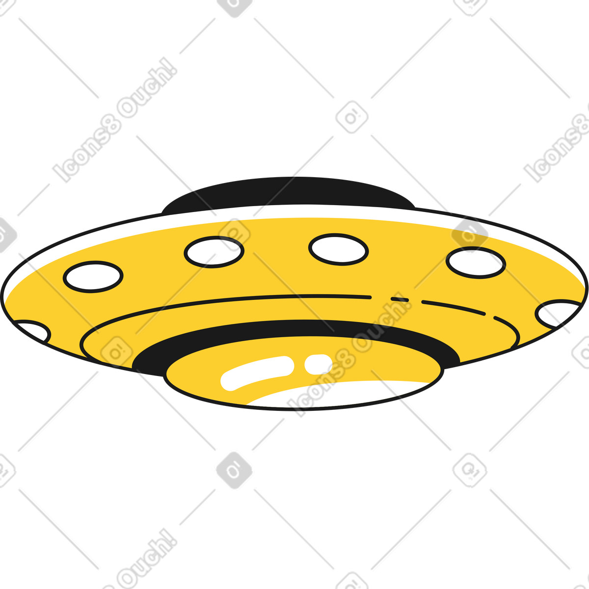 Ilustración Ovni en estilo Taxi a descargar en PNG y SVG