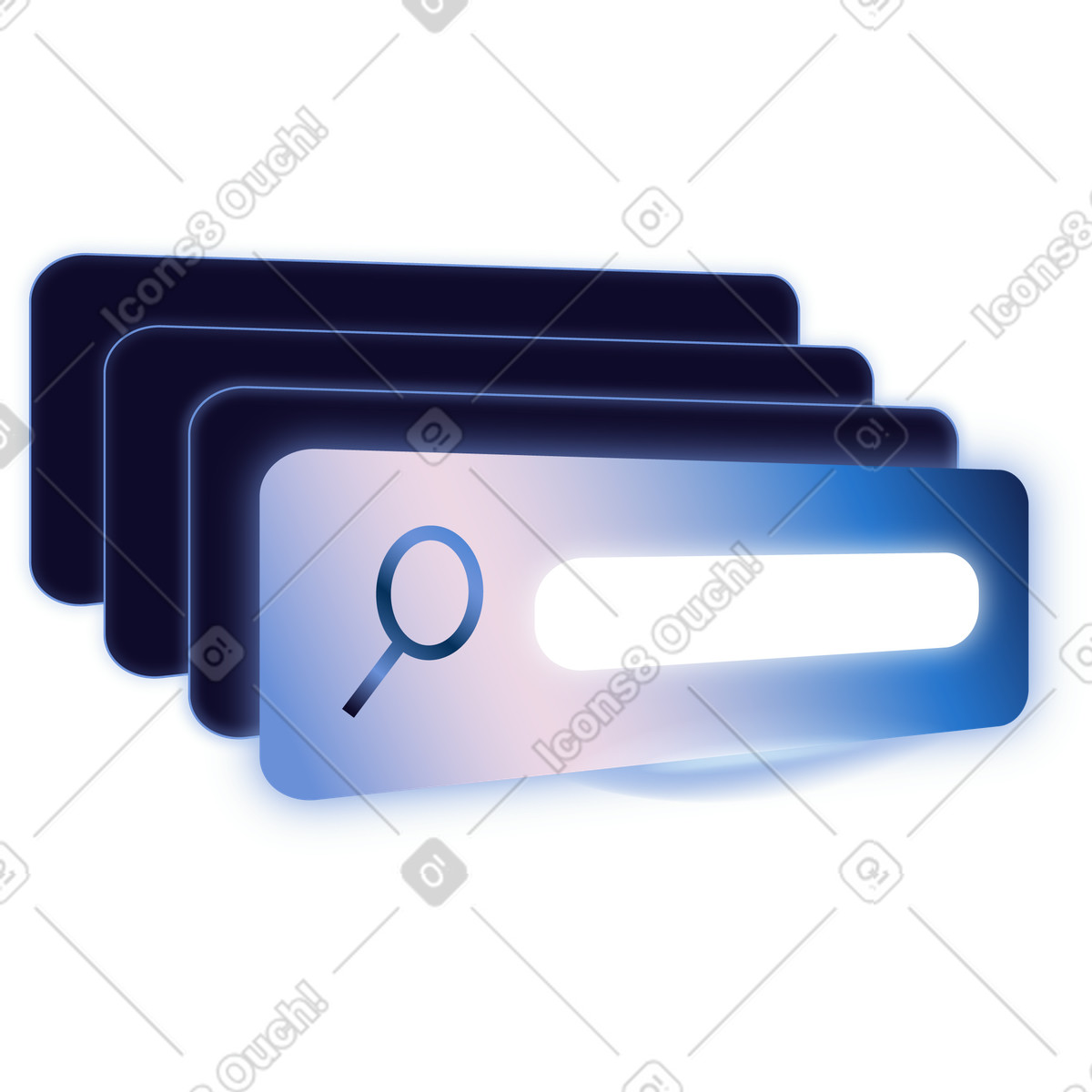 Easy navigation dashboard interface with search bar illustration in Dimension style download in PNG, SVG