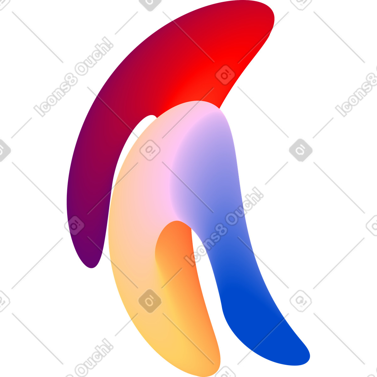 Illustration Rainbow wavy spot dans le style Forms à télécharger aux formats PNG, SVG