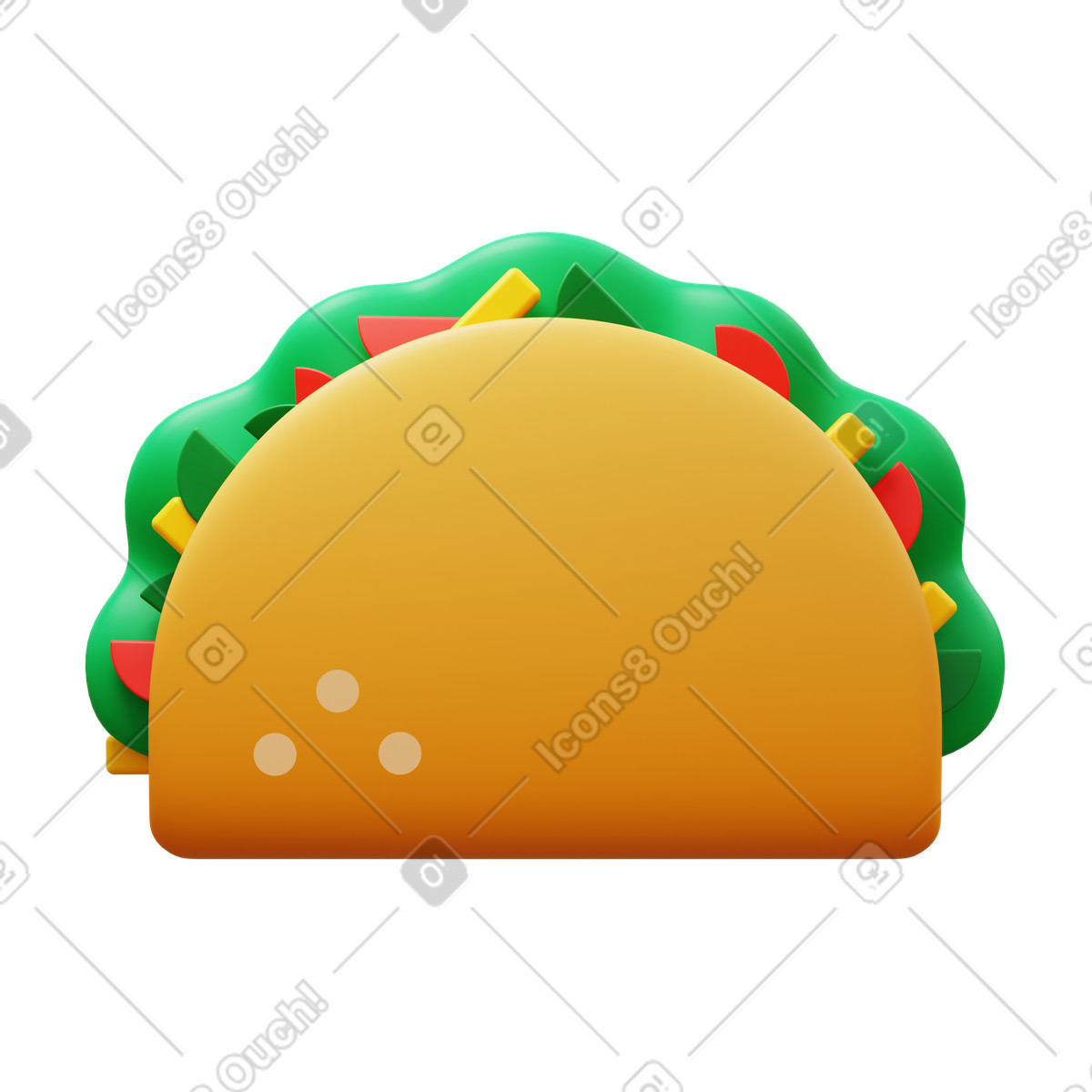 Ilustración Taco en estilo 3D Fluency a descargar en PNG y SVG