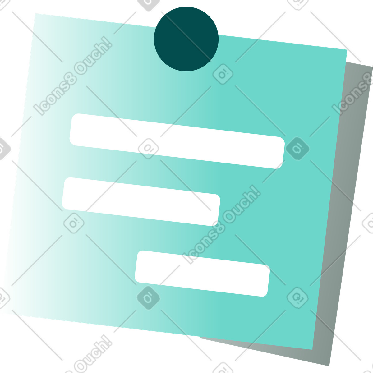 Ilustração de Folha nota com um botão em no estilo Office para baixar em PNG, SVG