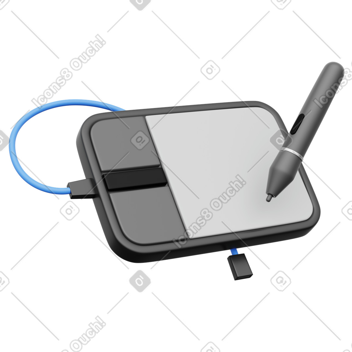 3D Playful 스타일의 Digital drawing tablet with stylus input for creative work 일러스트레이션 PNG, SVG 다운로드