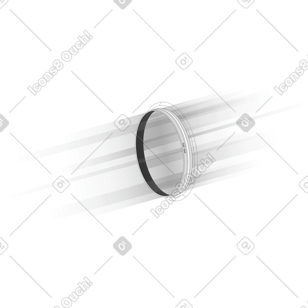 Illuminated tech portal with motion lines illustration in Futuristic style download in PNG, SVG