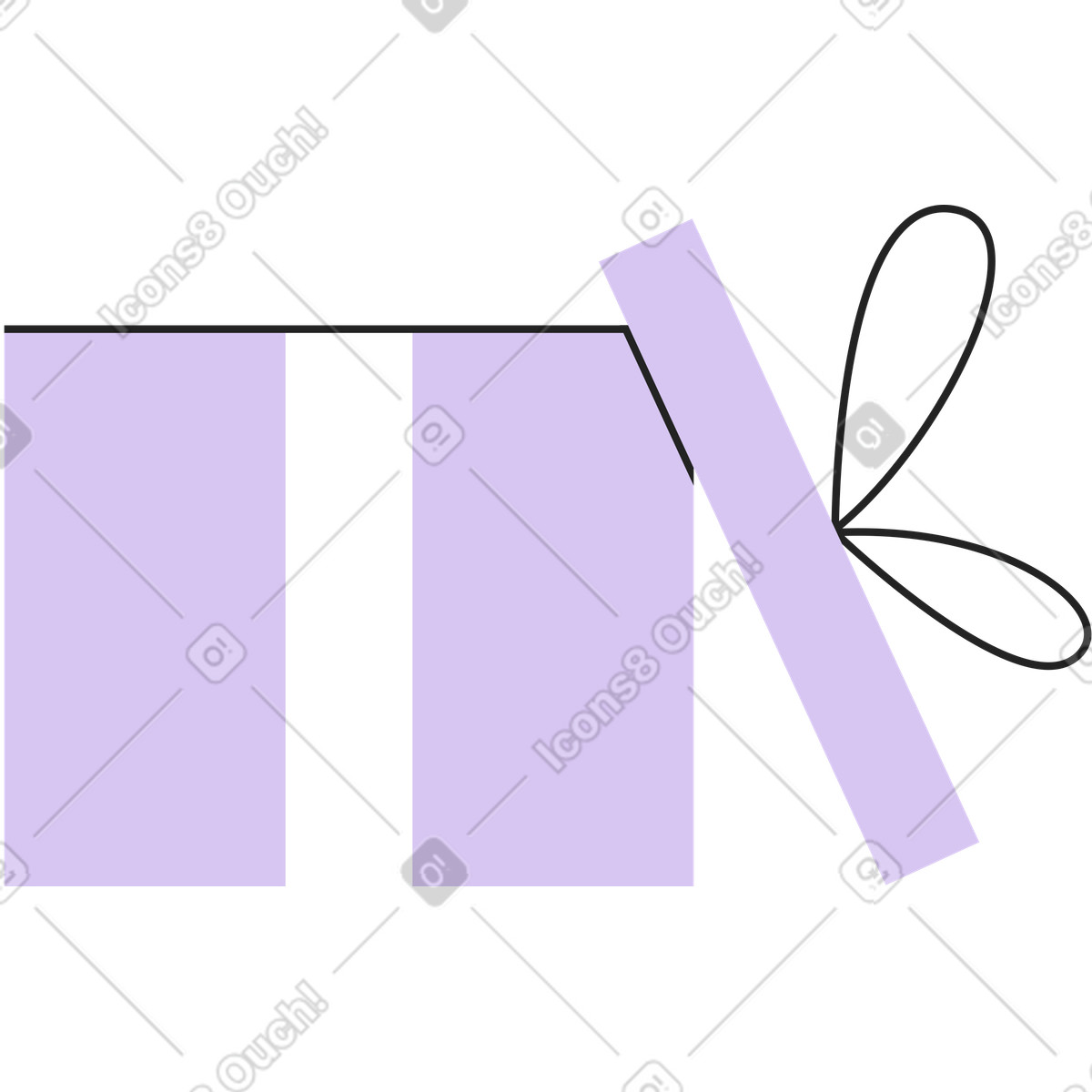 下载 Sammy Line 风格的 打开盖子的礼物 插画，支持 PNG、SVG 格式