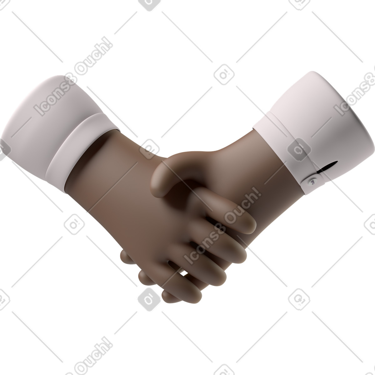 Stretta di mano delle mani pelle nera illustrazione in stile 3D Hands Fun&Wild scarica in PNG, SVG