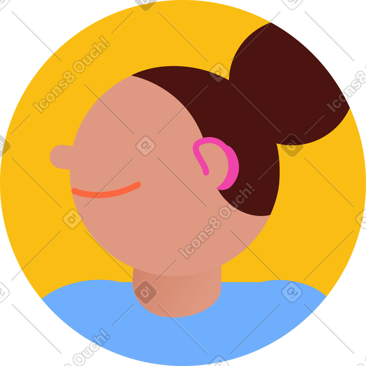 Female avatar illustration in 8bit style download in PNG, SVG