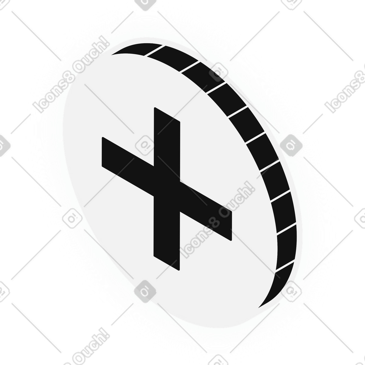 Notification alert plus icon badge illustration in Inverse style download in PNG, SVG
