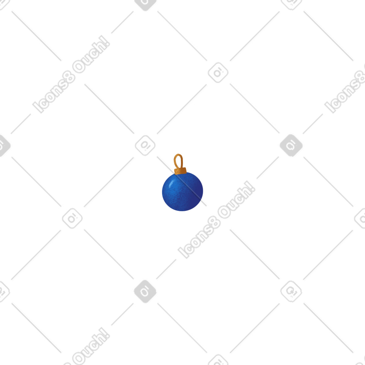 下载 Gleam 风格的 蓝色球形的圣诞玩具 插画，支持 PNG、SVG 格式