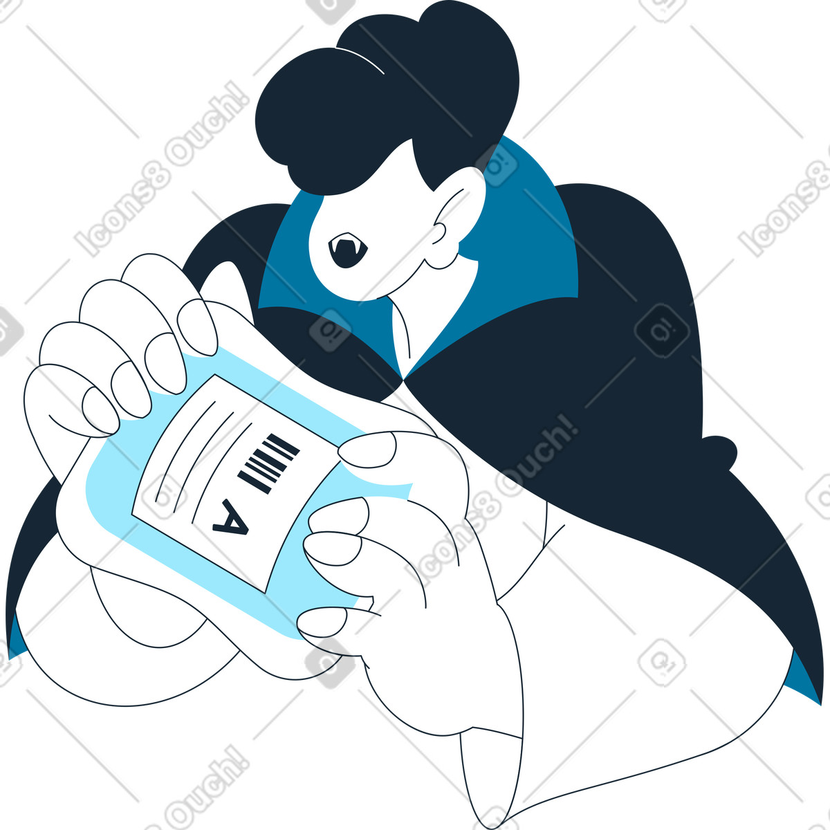 Ilustración Vampiro en estilo Indigo a descargar en PNG y SVG