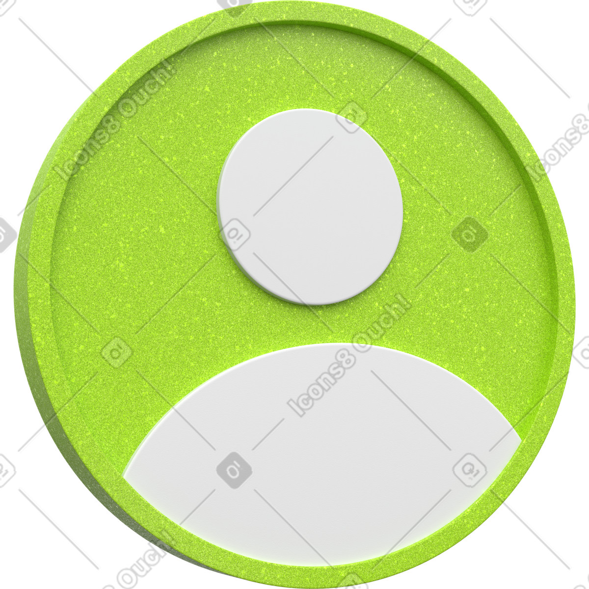 Illustration Icône d'utilisateur verte dans le style 3D Enterprise à télécharger aux formats PNG, SVG
