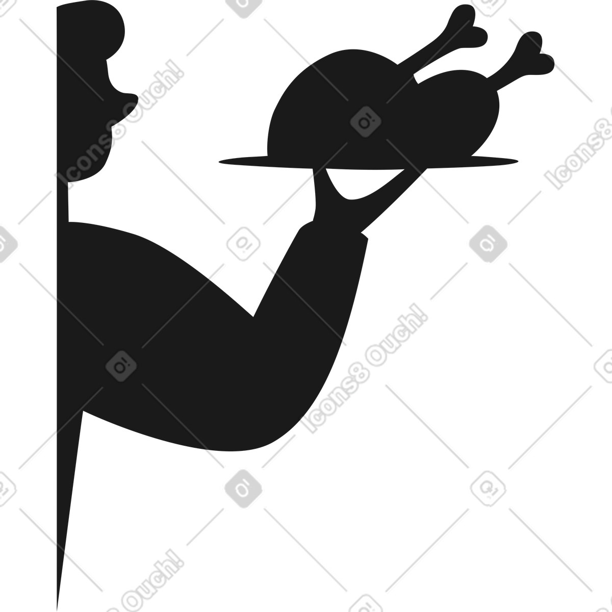 Mann mit truthahnschatten-Illustration im Taxi-Stil als Download in PNG, SVG