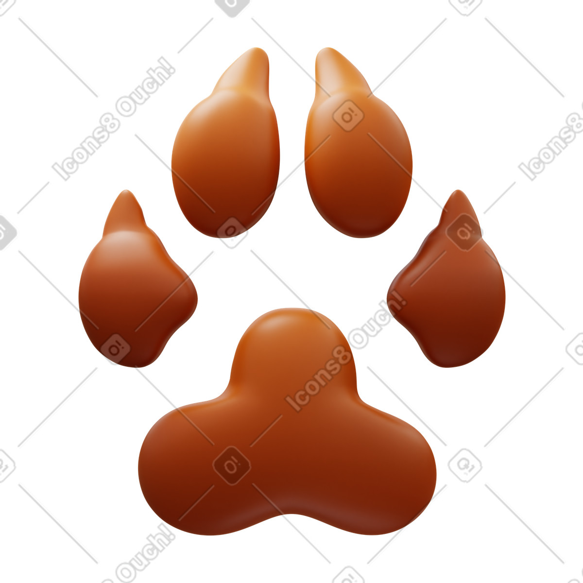 3D Fluency 스타일의 Dog paw 일러스트레이션 PNG, SVG 다운로드