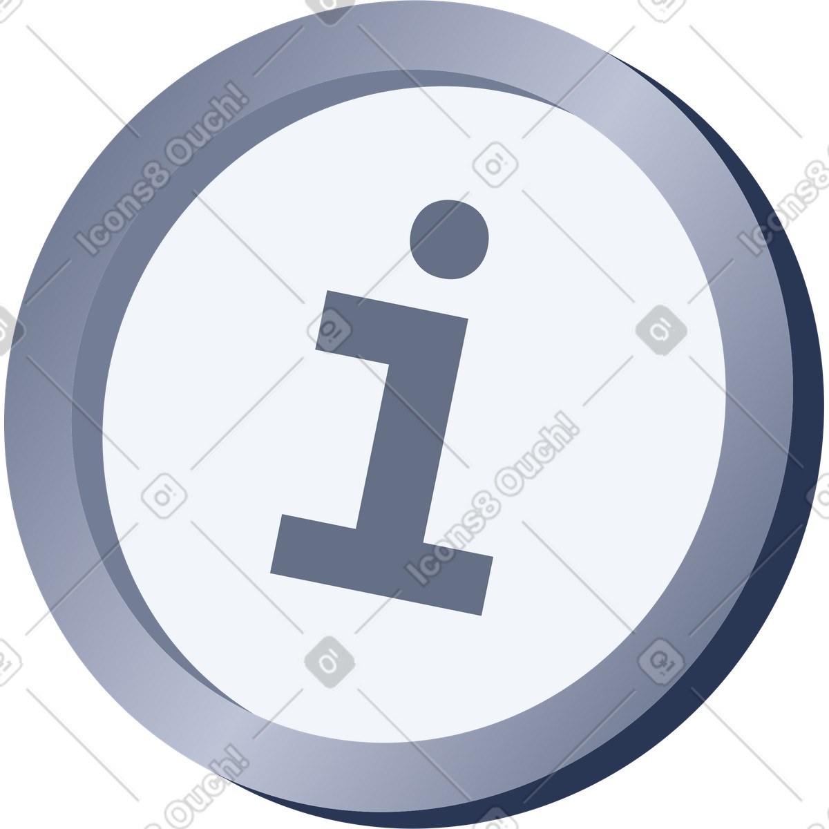 Info rounded icon illustration in PNG, SVG