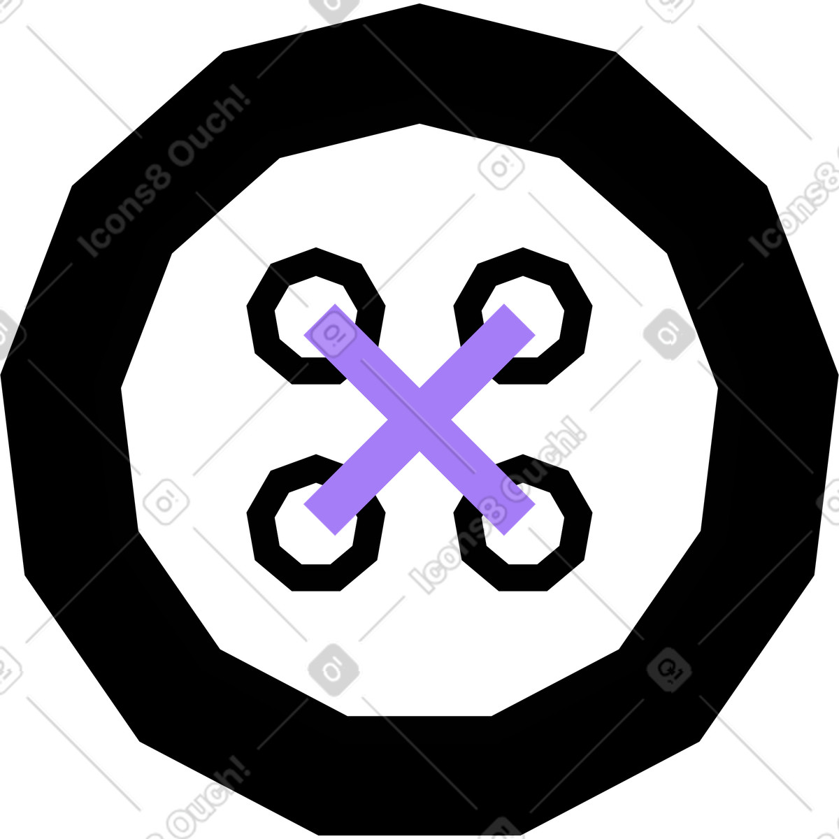 Ilustração de Botão branco com linha em no estilo Amethyst para baixar em PNG, SVG