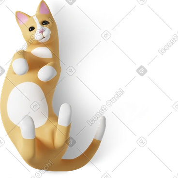 Vue de dessus du chat allongé sur le dos PNG, SVG